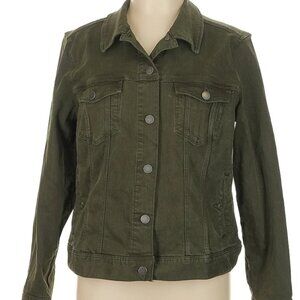 Liverpool Los Angeles, dark green stretch jean jacket.